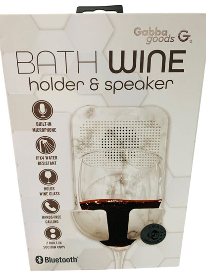 Gabba Goods Bath Wine Holder and Bluetooth Speaker New in Box