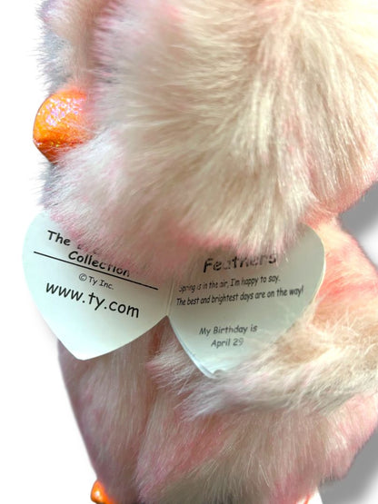 Ty Beanie Boos Feather Plush Animal 6" Chick Pink Sparkles
