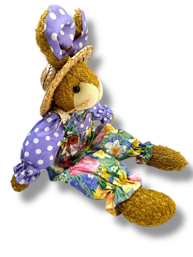 Creative Design LTD 15” Rabbit Bunny Straw Hat Weighted Sitting