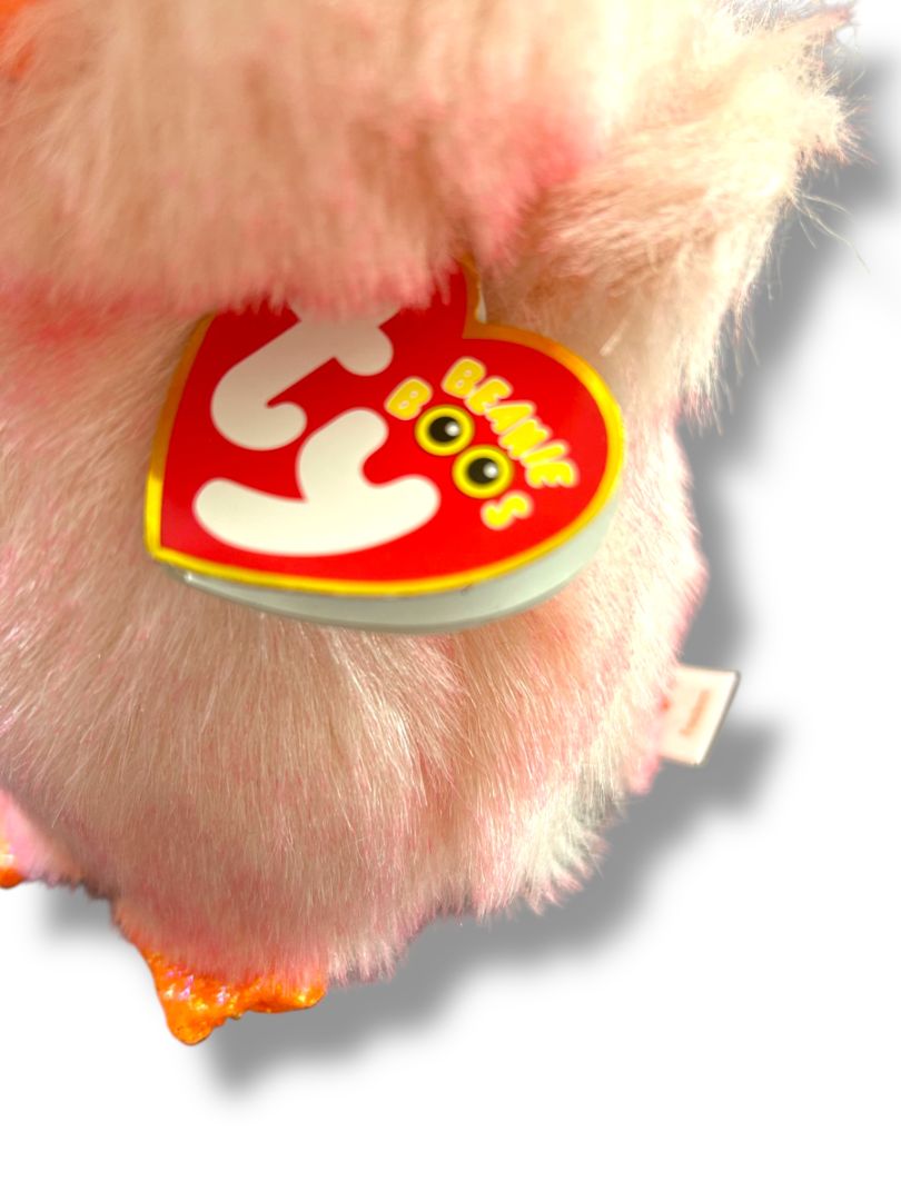 Ty Beanie Boos Feather Plush Animal 6" Chick Pink Sparkles