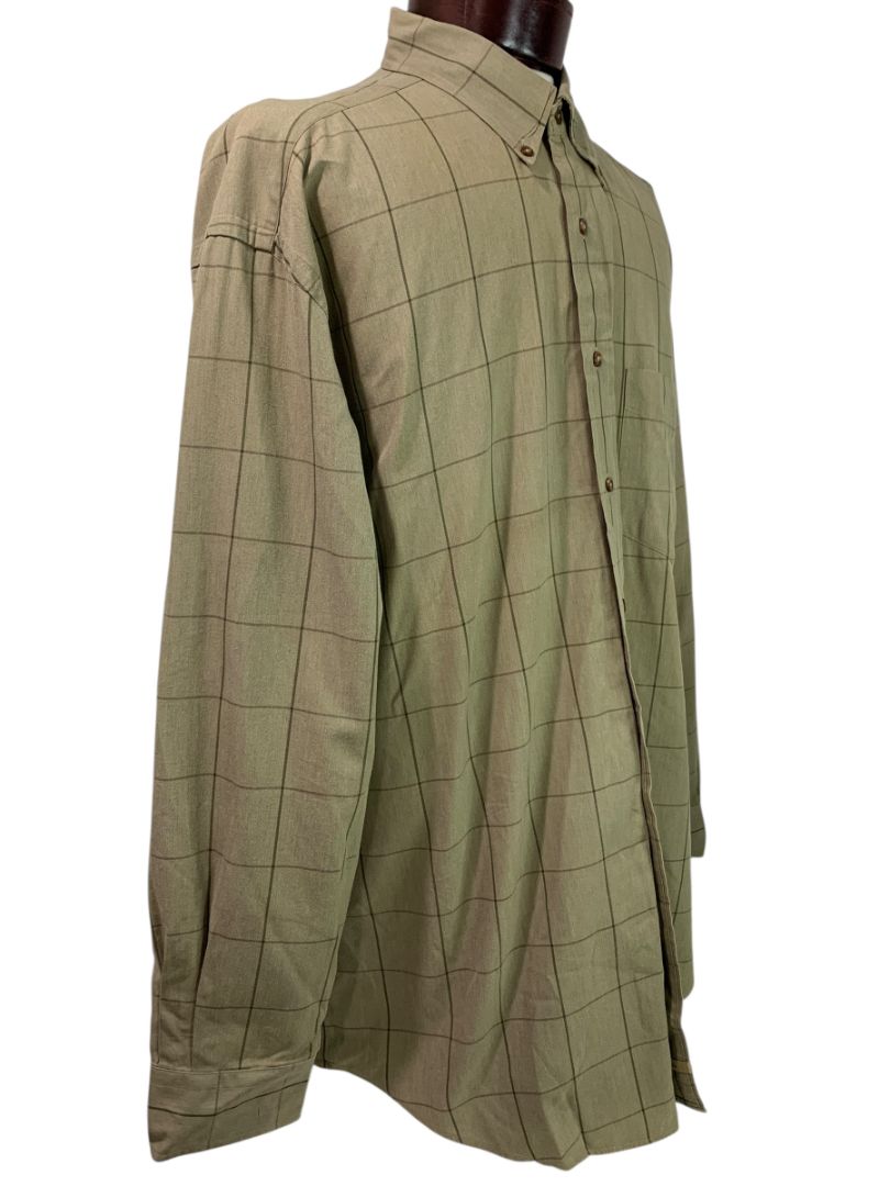 Size XL Nautica Mens Button Down Brown Dress Shirt Heavy Cotton