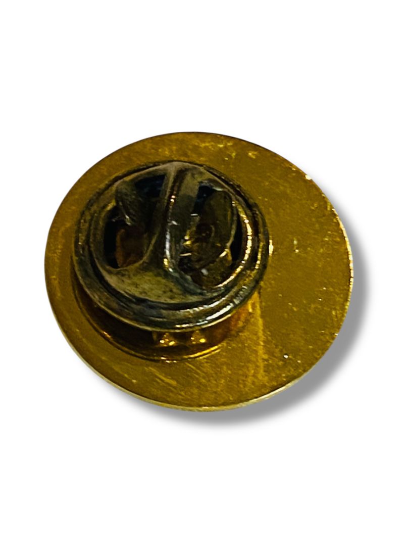 Vintage United Nations Lapel Pin Resin Green Goldtone .7" Diameter