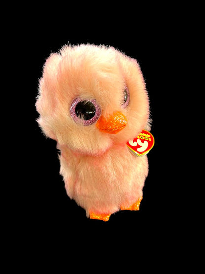 Ty Beanie Boos Feather Plush Animal 6" Chick Pink Sparkles