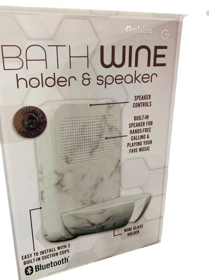 Gabba Goods Bath Wine Holder and Bluetooth Speaker New in Box