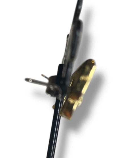 1980s 17mm Goldtone Black Post Pierced Earrings Rhinestone