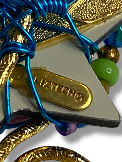 2010 Signed Liztech Star Pendant Handcrafted 34 mm Multicolor Whimsical