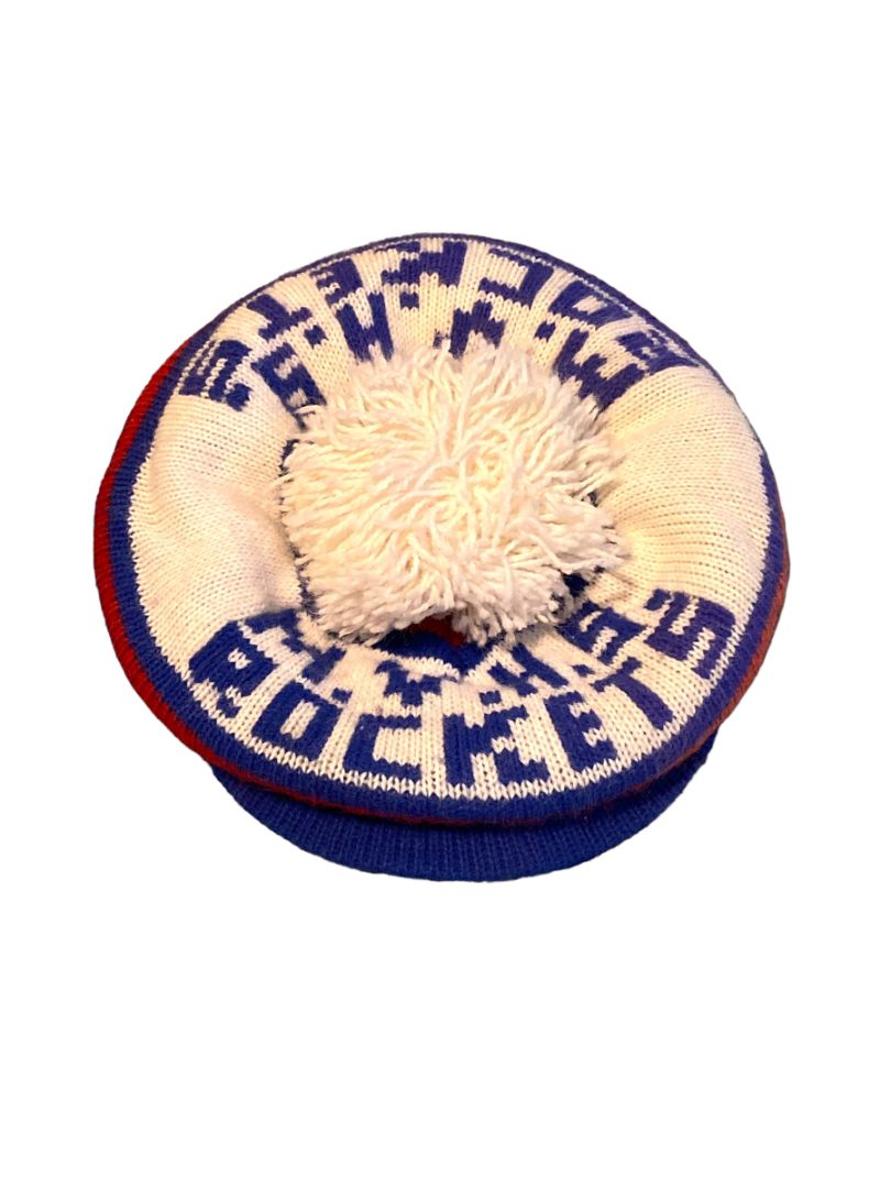 Vintage MVHS Rockets Knit Hat Short Brim Pom Pom Moon Valley