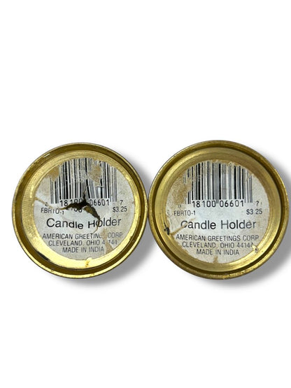 Small American Greeting Brass Taper Candle Holders 2.5"
