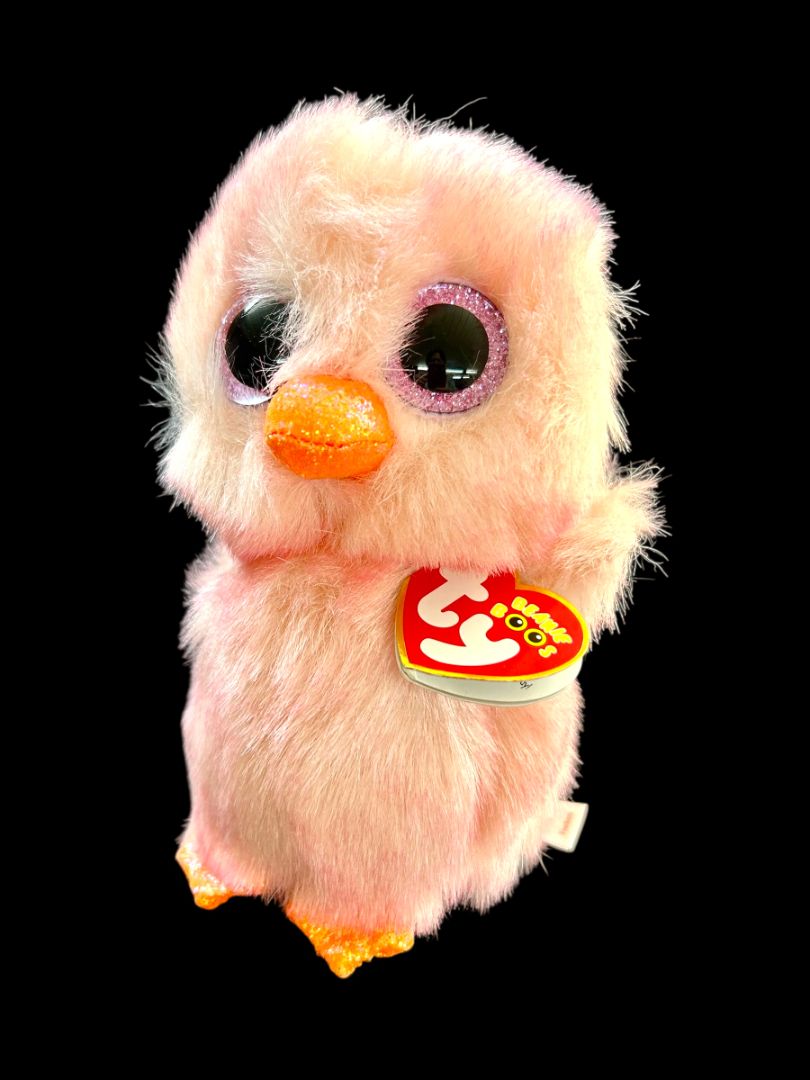 Ty Beanie Boos Feather Plush Animal 6" Chick Pink Sparkles