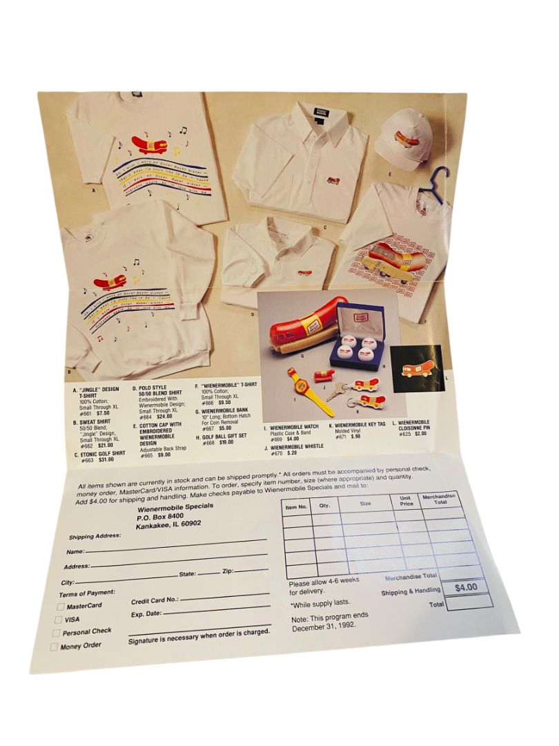 1991 Weinermobile Merch Advertising Brochure Oscar Mayer
