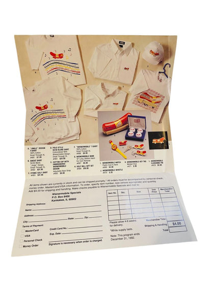 1991 Weinermobile Merch Advertising Brochure Oscar Mayer