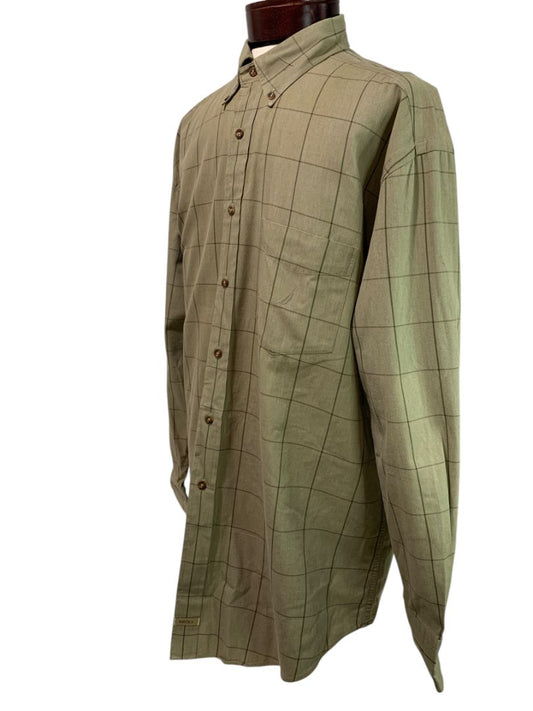 Size XL Nautica Mens Button Down Brown Dress Shirt Heavy Cotton