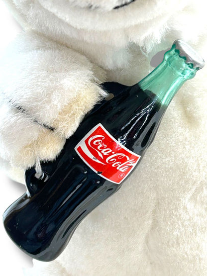 1990s Coca-Cola Stuffed Animal Polar Bear Plush 7" Coke Bottle