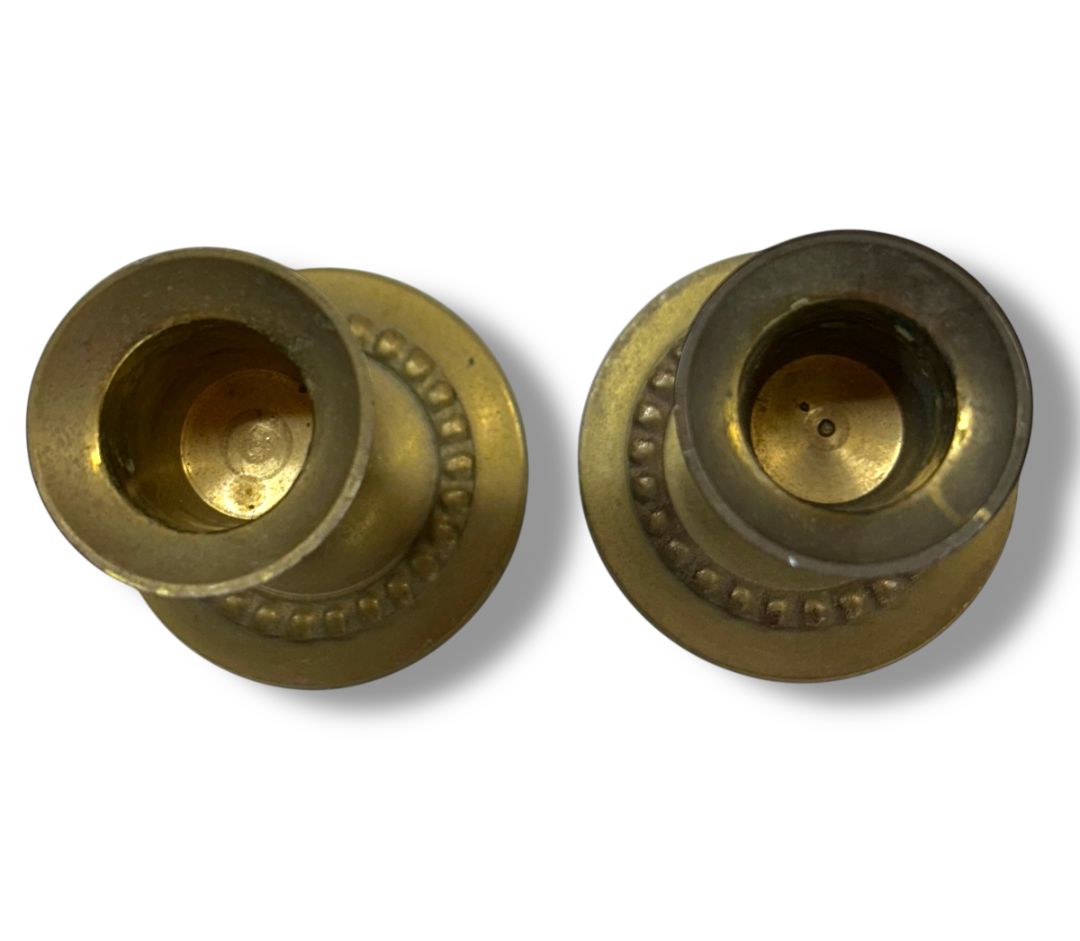 Small American Greeting Brass Taper Candle Holders 2.5"