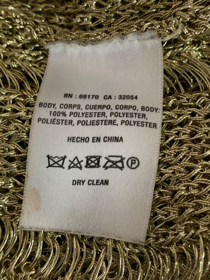 Medium HWRE Anthropologie Womens Loose Knit Metallic Sweater Gold