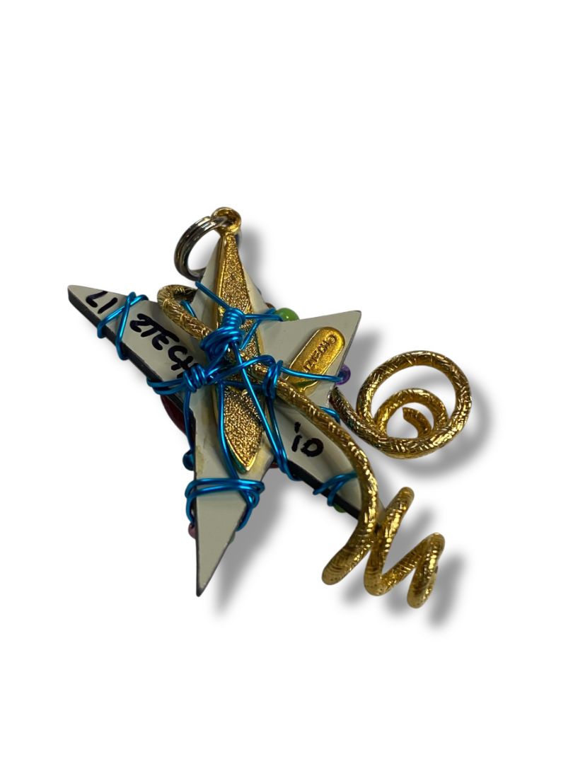 2010 Signed Liztech Star Pendant Handcrafted 34 mm Multicolor Whimsical