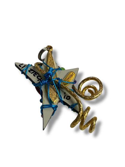 2010 Signed Liztech Star Pendant Handcrafted 34 mm Multicolor Whimsical