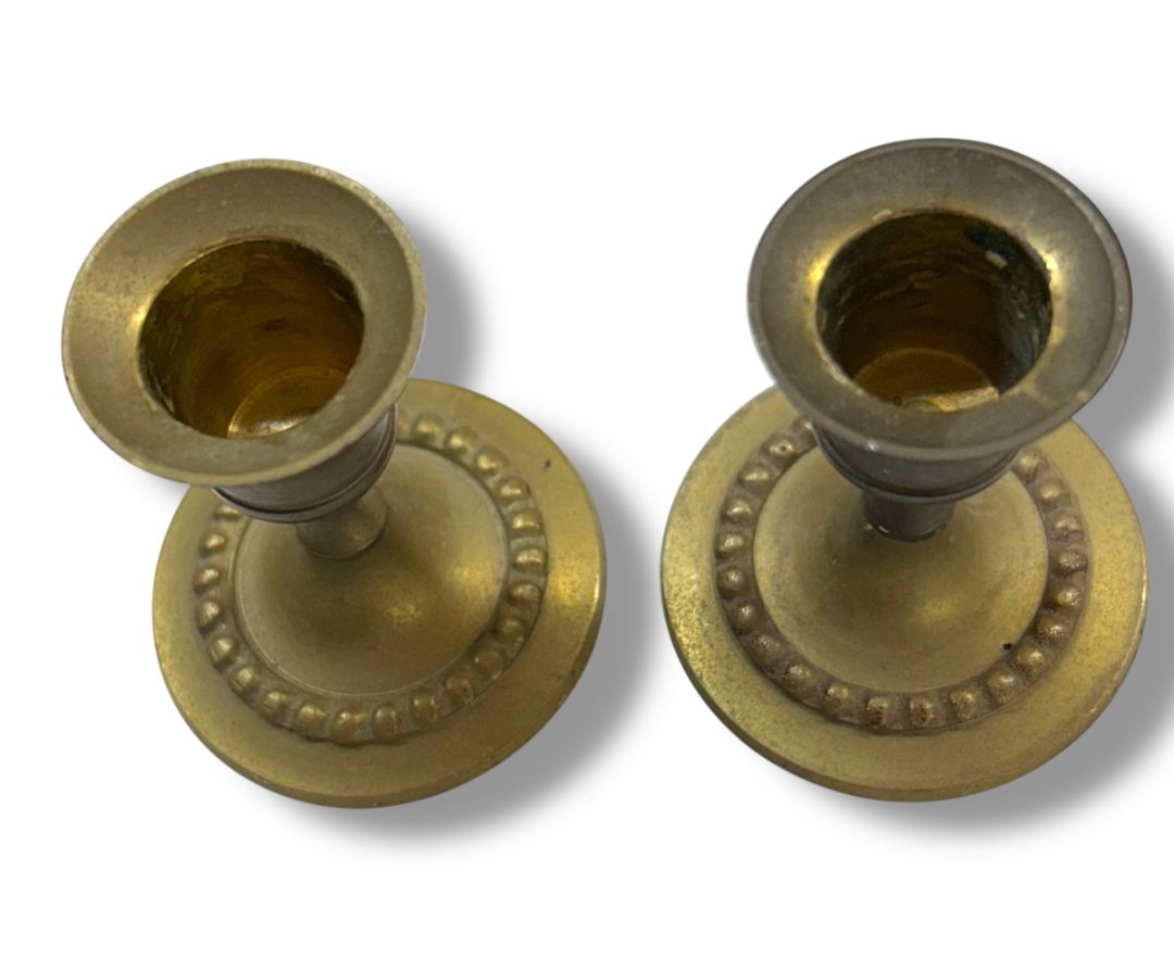 Small American Greeting Brass Taper Candle Holders 2.5"