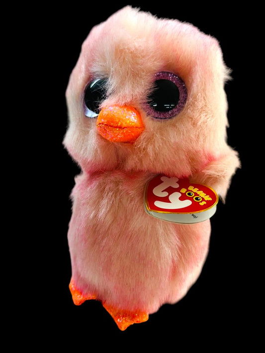 Ty Beanie Boos Feather Plush Animal 6" Chick Pink Sparkles