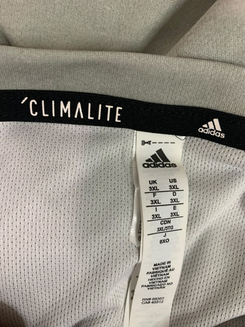 Size 3XL Adidas Mens Climalite Short Sleeve Athletic Tshirt Gray