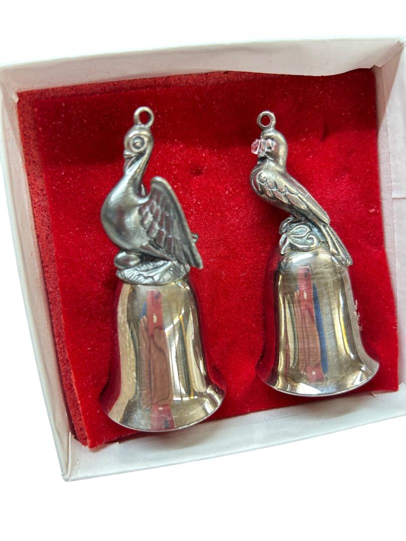 Reed & Barton Twelve Days Bells Silverplate Partridge Turtledove Vintage