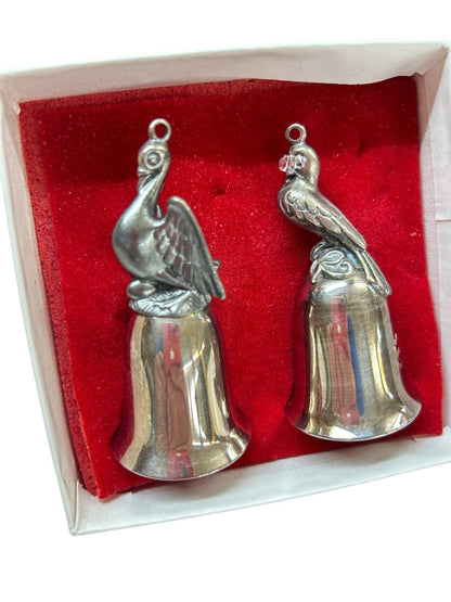 Reed & Barton Twelve Days Bells Silverplate Partridge Turtledove Vintage