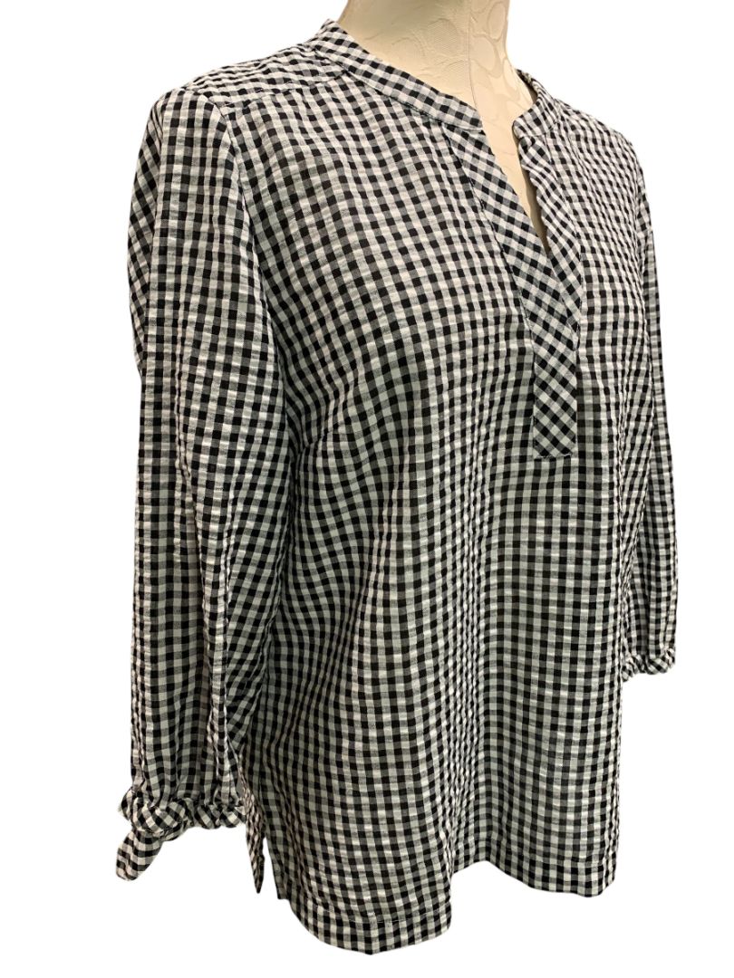 Medium Vineyard Vines Womens Seersucker Gingham Pullover Blouse