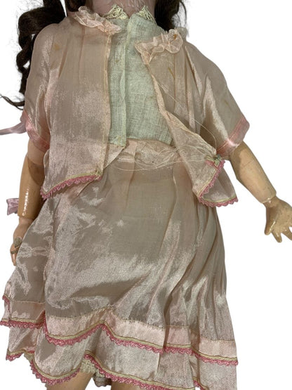 Schoenau and Hoffmeister 1909 Mold Bisque Porcelain Jointed Wood Body 19"