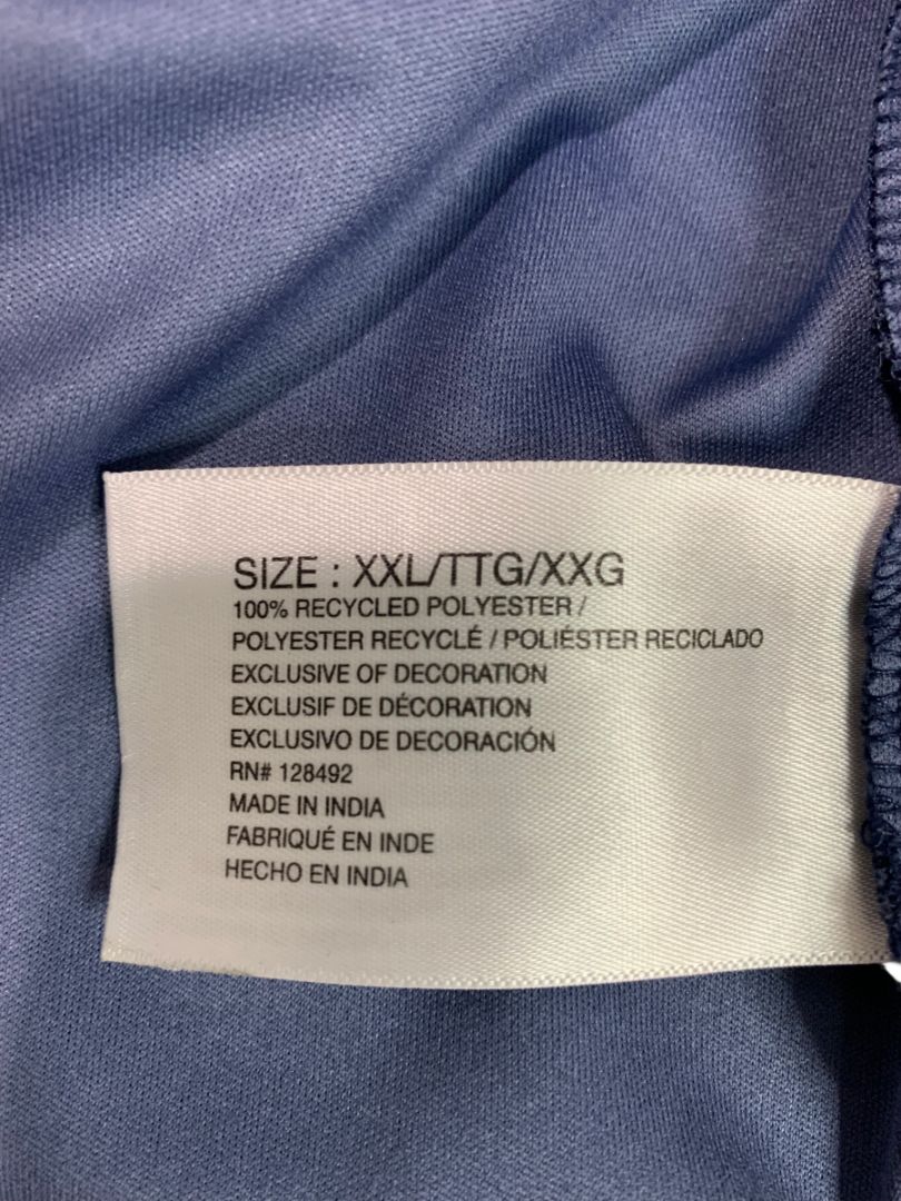 Size XXL Greg Norman PlayDry Mens Polo Golf Shirt Navy Blue Pattern