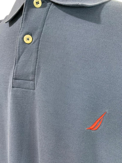 Size XL Nautica Mens Navy Blue Polo The Deck Shirt Short Sleeve