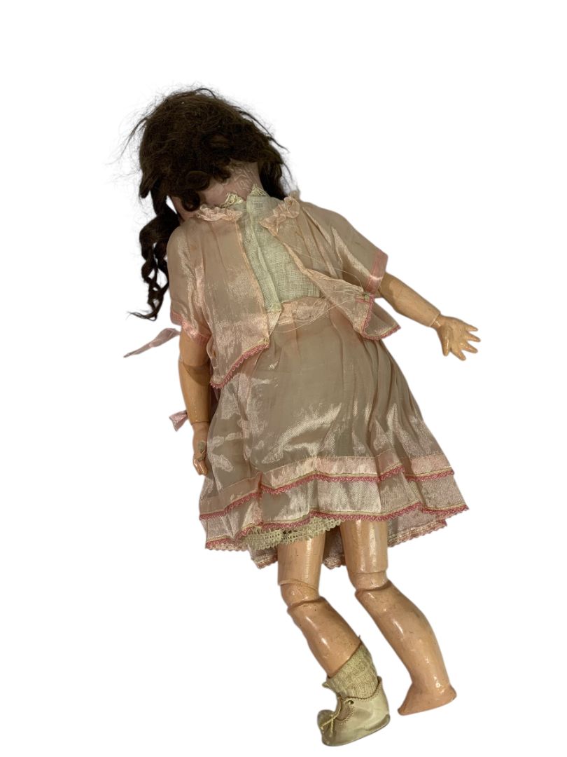 Schoenau and Hoffmeister 1909 Mold Bisque Porcelain Jointed Wood Body 19"