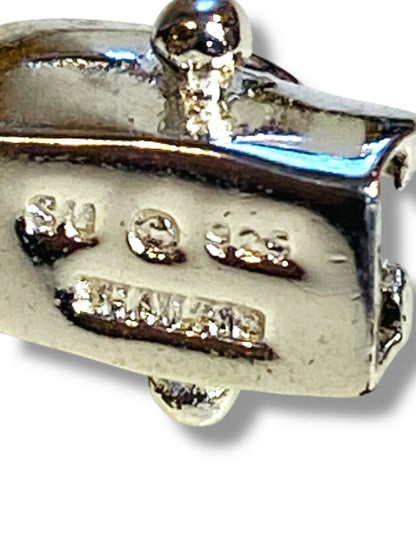 Sterling Silver 925 Simulated Stone Bracelet 7.75" Safety Clasp