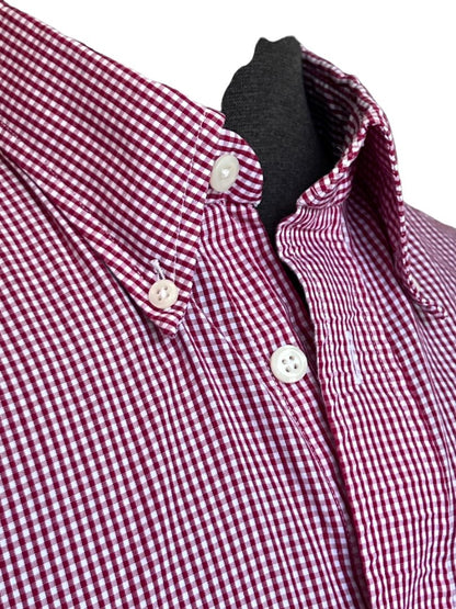 Size Medium Alabama Crimson Tide Elephant Men's Button Down Shirt Checked Long Sleeve