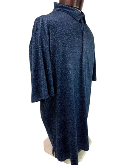 Size XXL Greg Norman PlayDry Mens Polo Golf Shirt Navy Blue Pattern