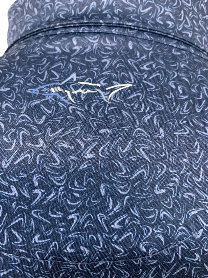 Size XXL Greg Norman PlayDry Mens Polo Golf Shirt Navy Blue Pattern