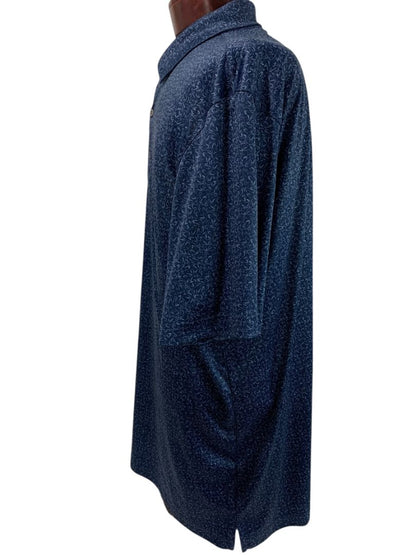 Size XXL Greg Norman PlayDry Mens Polo Golf Shirt Navy Blue Pattern