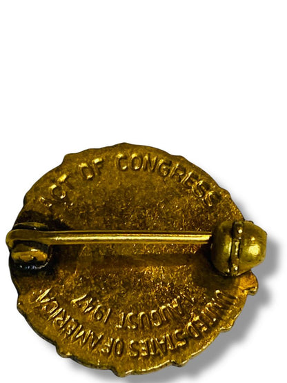 1947 Act of Congress Lapel Pin Service US Military Service .6" Diameter