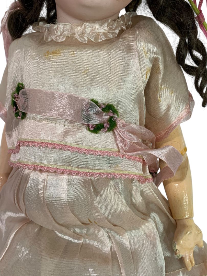 Schoenau and Hoffmeister 1909 Mold Bisque Porcelain Jointed Wood Body 19"