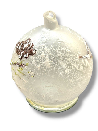 Light Up Frosted Plastic Snow Holiday Christmas Ornament 3" Diameter