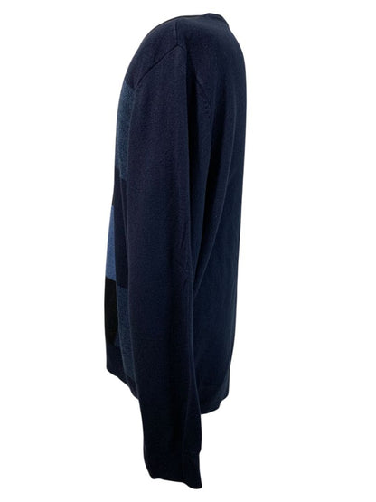 Size XL Dockers Mens  Sweater Blue Gray Color Block Crew Neck