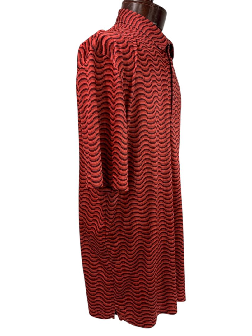 Size XXL Greg Norman PlayDry Mens Polo Golf Shirt Red Pattern