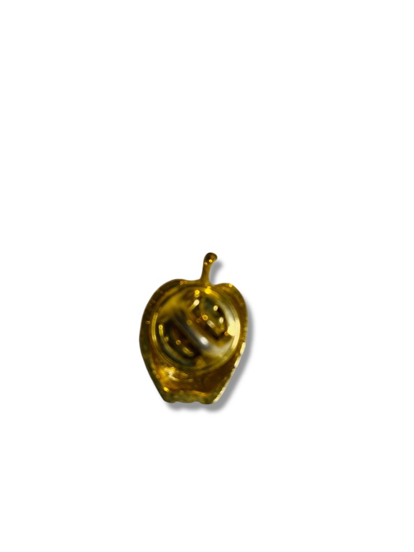 Vintage Signed Jubilee Domed Apple Lapel Pin .9" Goldtone