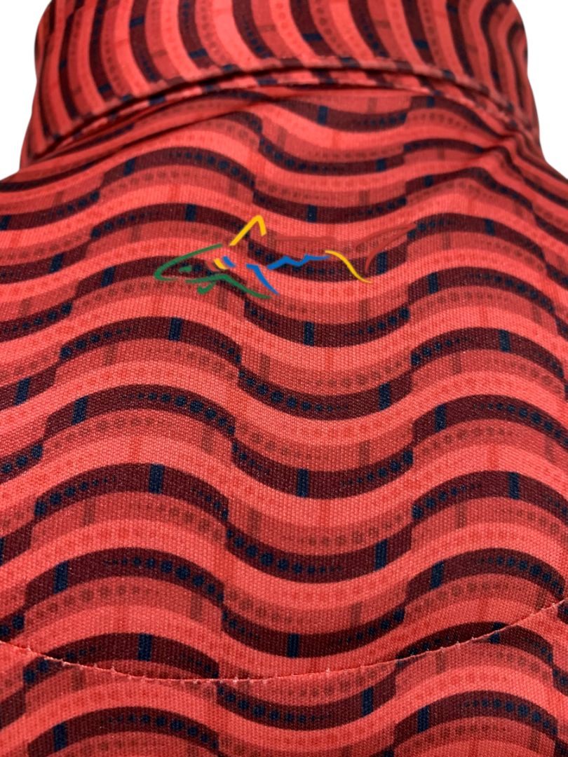 Size XXL Greg Norman PlayDry Mens Polo Golf Shirt Red Pattern