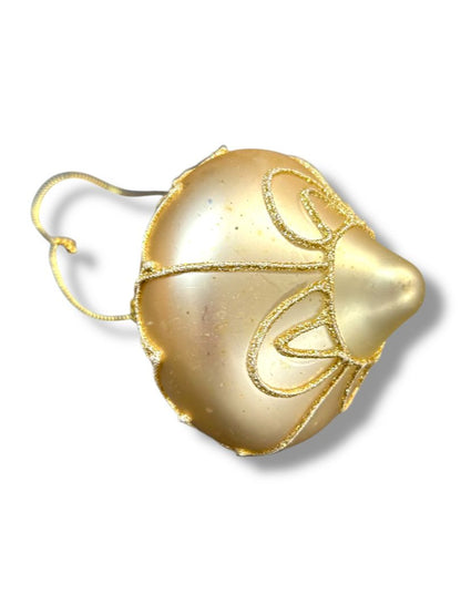 Gold Glass Onion Drop Sparkle Ornament Christmas Tree 3"