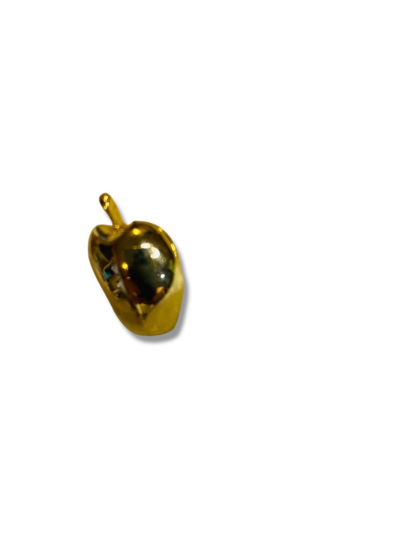 Vintage Signed Jubilee Domed Apple Lapel Pin .9" Goldtone