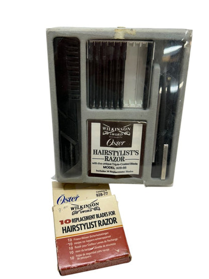 Oster Wilkinson Sword Hairstylist Razor Model 928-66 Salon Barber with Replacement Blades