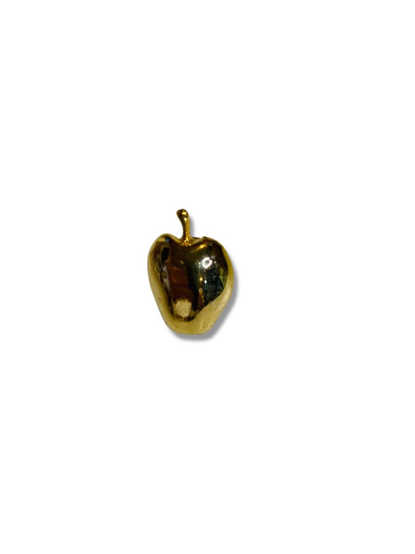 Vintage Signed Jubilee Domed Apple Lapel Pin .9" Goldtone