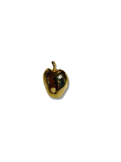 Vintage Signed Jubilee Domed Apple Lapel Pin .9" Goldtone