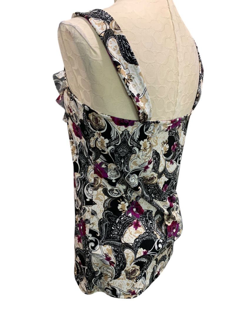 Medium White House Black Market WHBM Womens Tank Blouse Ruffle