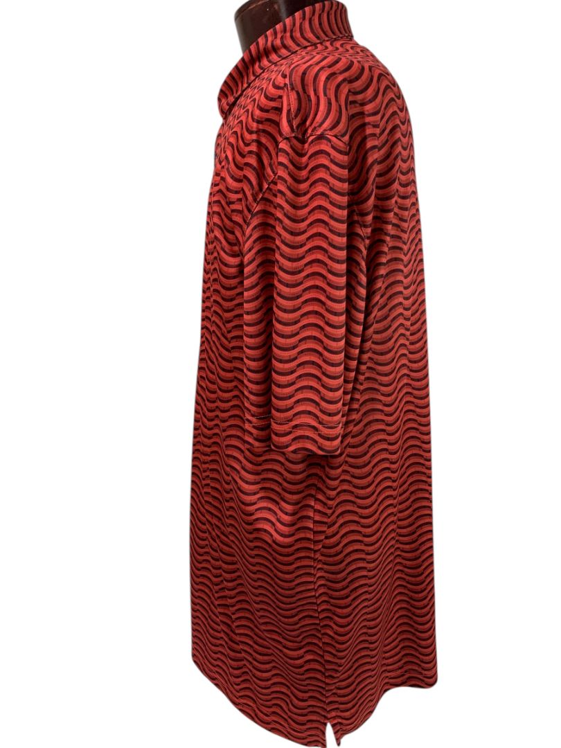 Size XXL Greg Norman PlayDry Mens Polo Golf Shirt Red Pattern